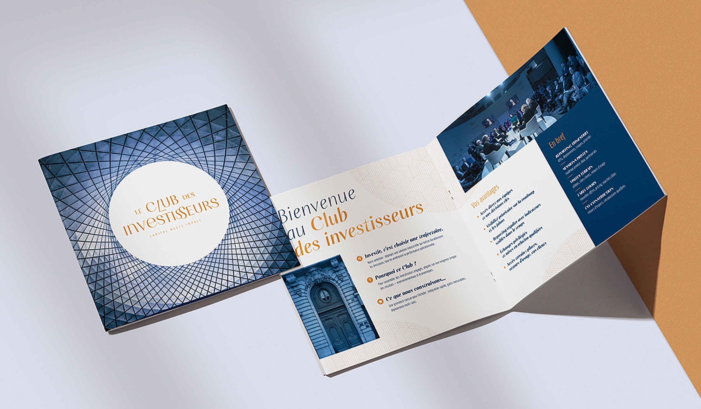 Brochure du Club des Investisseurs avec design moderne et professionnelle.