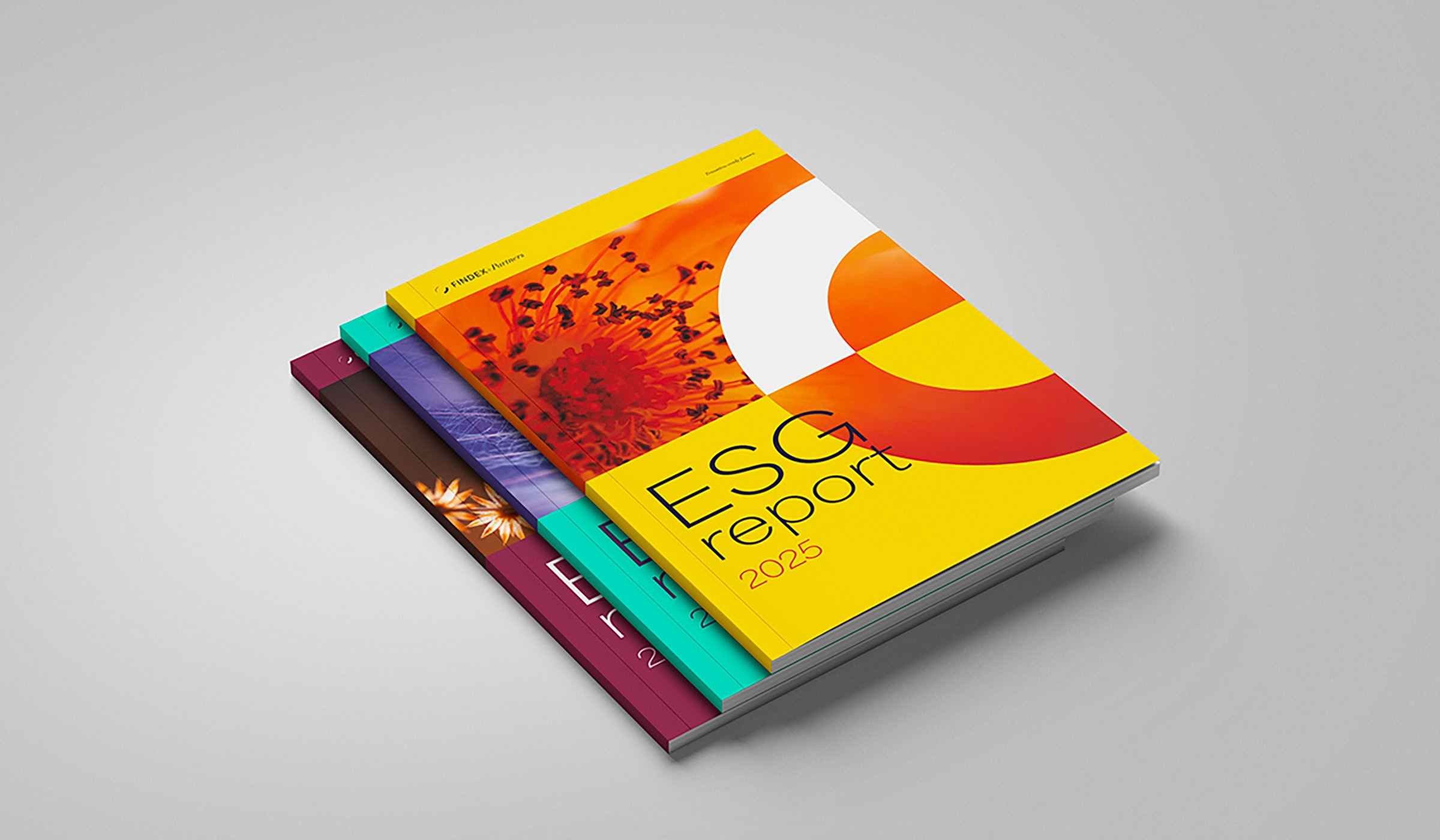 Brochures de projets colorées pour la conception graphique.
