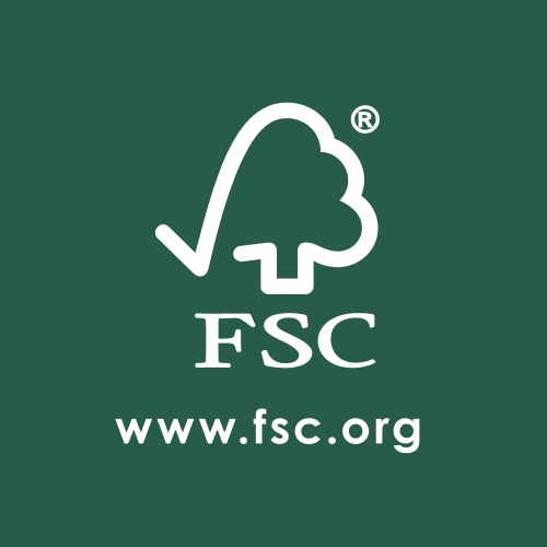 Logo FSC avec arbre stylisé et texte "FSC".