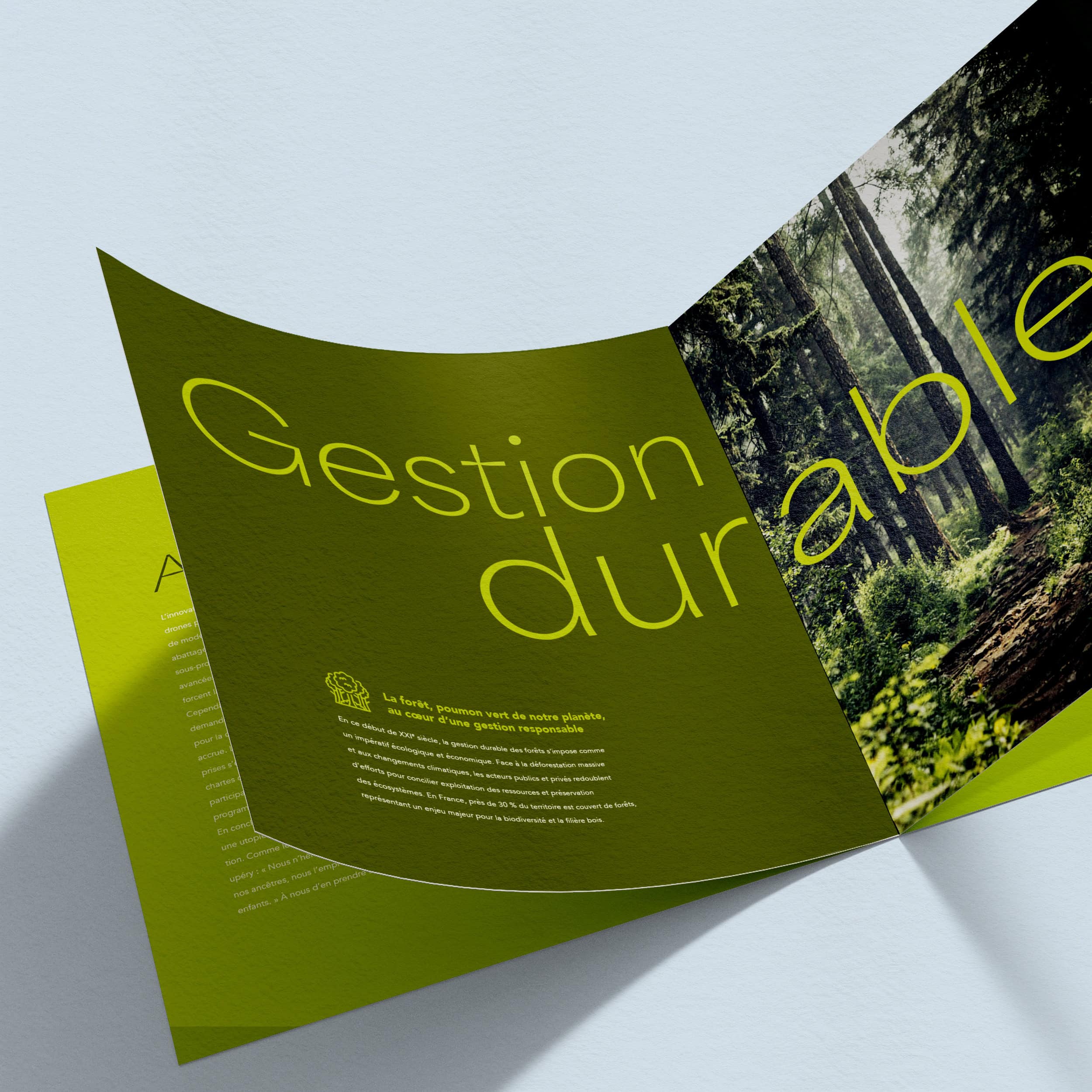 Brochure sur la gestion durable et la communication responsable, conçue par Kraft Design.