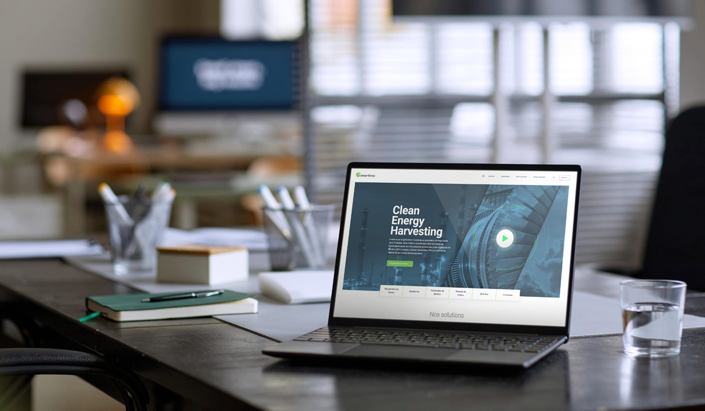 UI et UX Design d'un site web pour une entreprise industrielle française, énergie verte, greentech